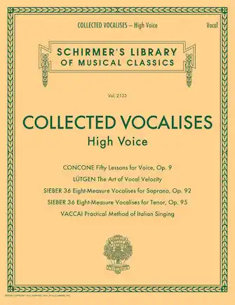 Popular Collected Vocalises: High Voice - Concone, Lutgen, Sieber, Vaccai