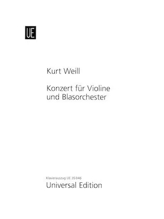 Best Choice Weill Konzert FÜr Violine Und Blasorchester Op. 12 Edition ForViolin And Piano