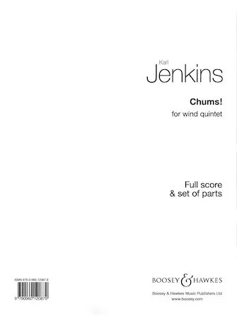 Markdown Jenkins Chums! For Wind Quintet Full Score And Set Of Parts
