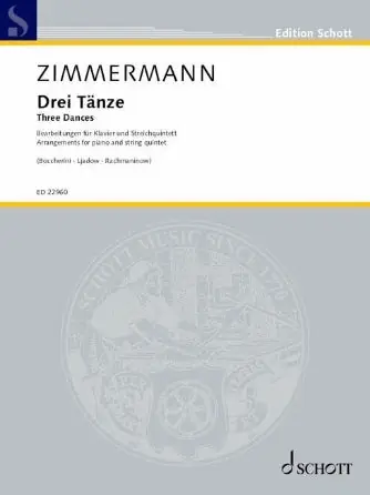 Top Pick Zimmermann: Three Dances Arrangements, Volume 2 for 2 Violins, Viola, Cello, Bass, PianoScore and Parts