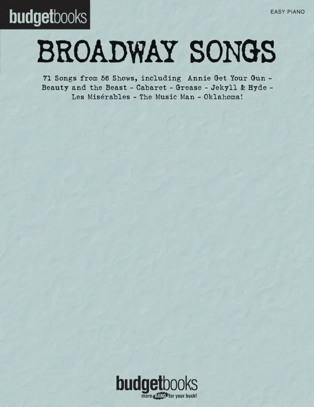 New Arrival Easy Piano Broadway Songs - Budget Books