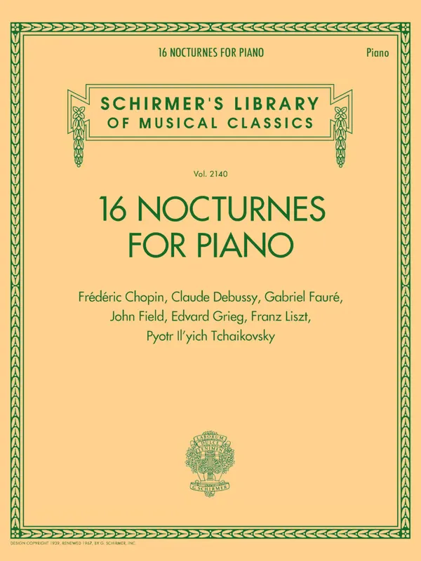 16 Nocturnes For Piano Schirmer Library - Schirmer Library 2140 Best Choice