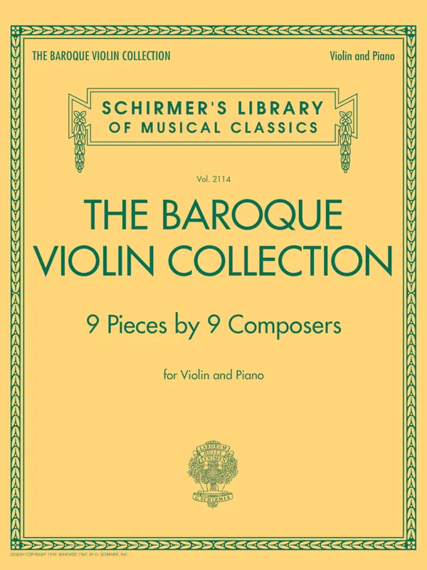 Baroque Violin Collection - Schirmer's Library of Musical Classics Vol. 2114 Shop Now