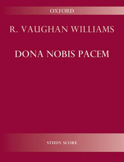 Vaughan Williams Dona Nobis Pacem Study Score - full orchestra version Clearance