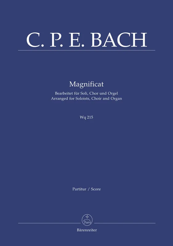 CPE Bach Magnificat Wq 215 (arranged for soloists (SATB) Mixed choir (SATB) and organ) Special Discount