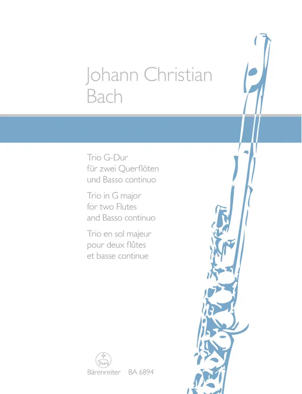 J.C. Bach: Trio in G Major for two Flutes and Basso continuo Special Discount