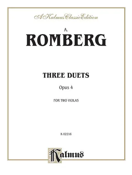 Romberg Three Duets, Opus 4 for 2 Violas Place Order