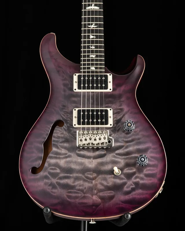Bargain Used Paul Reed Smith CE 24 Semi-Hollow Satin Charcoal Purple Burst