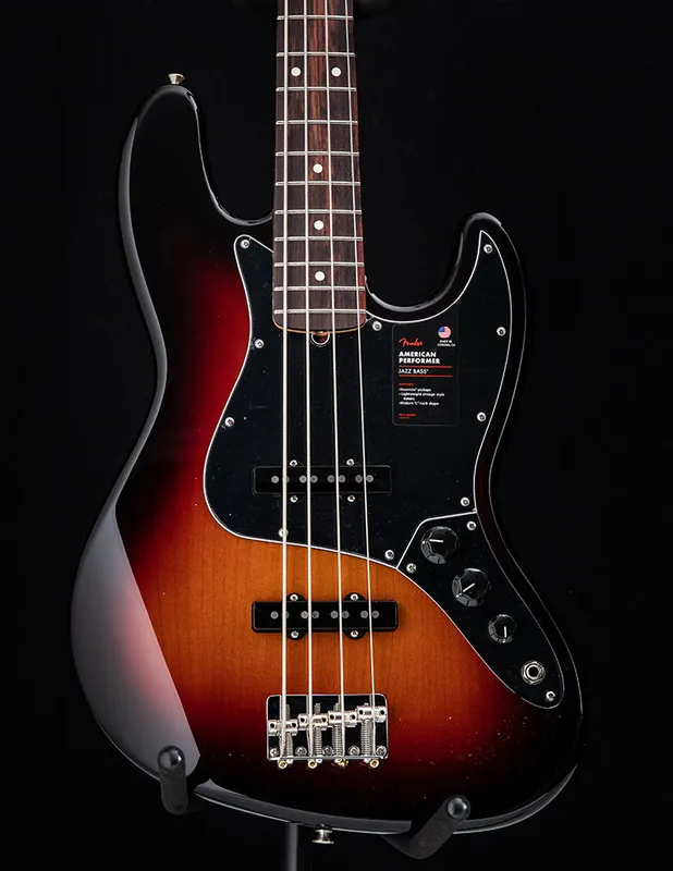 Must Have Fender American Performer Jazz Bass 3 Tone Sunburst Guitar