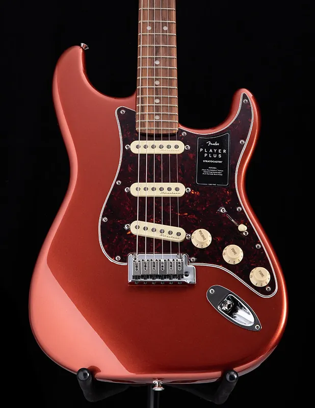 High Quality Fender Player Plus Stratocaster Aged Candy Apple Red Electric Guitar