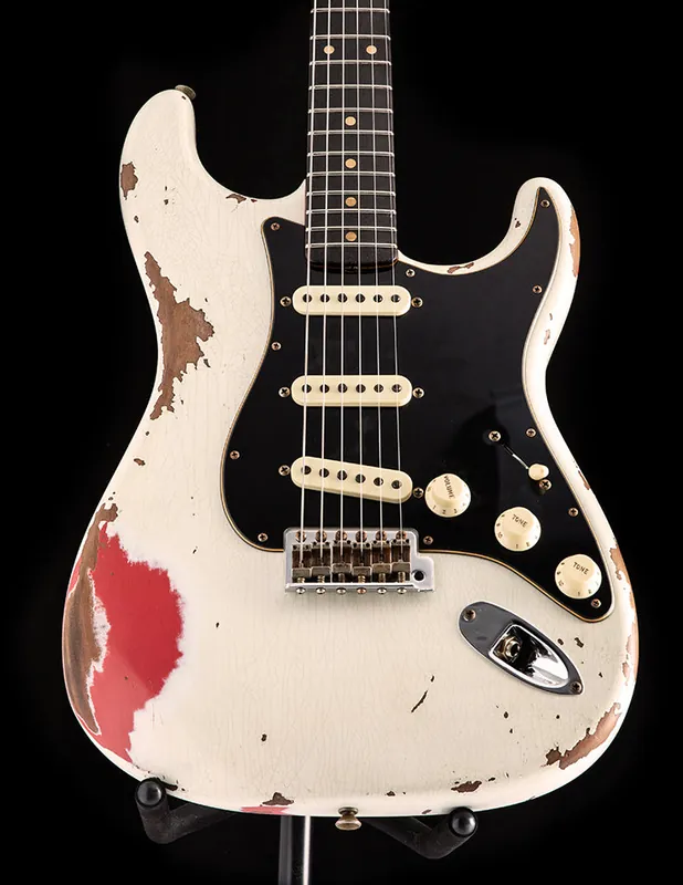 Trusted Brand Fender Custom Shop Dual Mag II Stratocaster Relic Aged Olympic White O