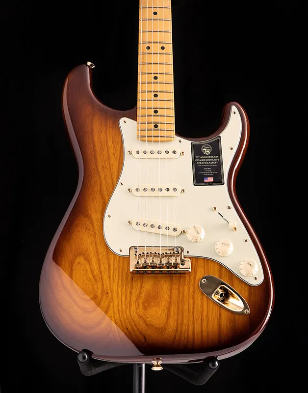 While Supplies Last Fender 75th Anniversary Stratocaster 2 Color Bourbon Burst