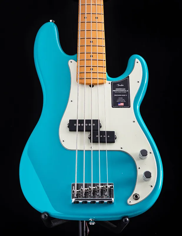Fender American Professional II Precision Bass V Miami Blue Modern