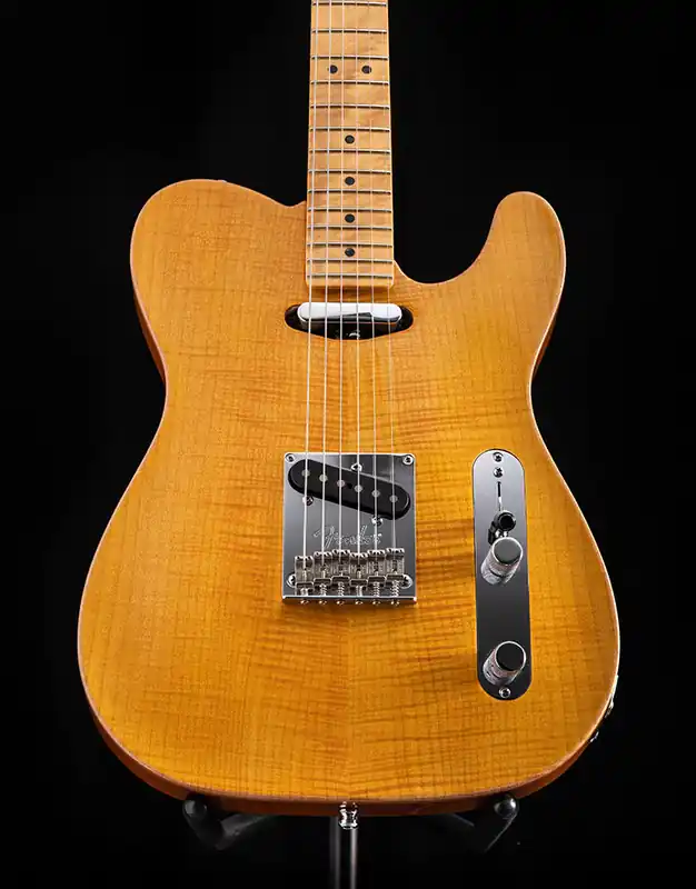 Used Fender American Select Carved Top Telecaster Amber Free Returns