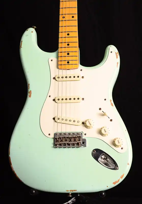 Used Fender Custom Shop 1957 Relic Stratocaster Faded Surf Green Save Now