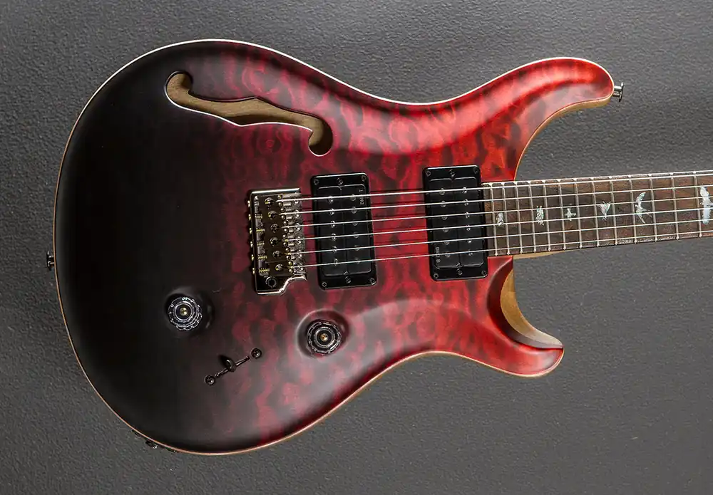 Genuine Custom 24 Semi-Hollow Wood Library Limited - Fire Red to Gray Black Fa– Dave's Guitar Shop