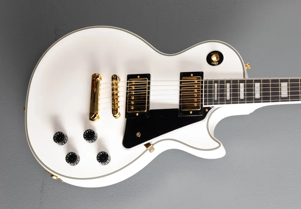 "Inspired by Gibson Custom" Les Paul Custom - Alpine White– Dave's Guitar Shop High Quality