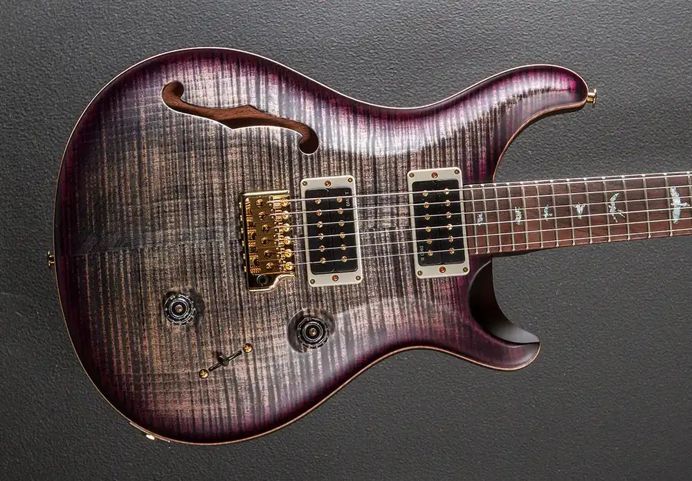 Custom 24 Semi-Hollow Wood Library Limited - Charcoal Purple Burst w/B– Dave's Guitar Shop Hot Deal