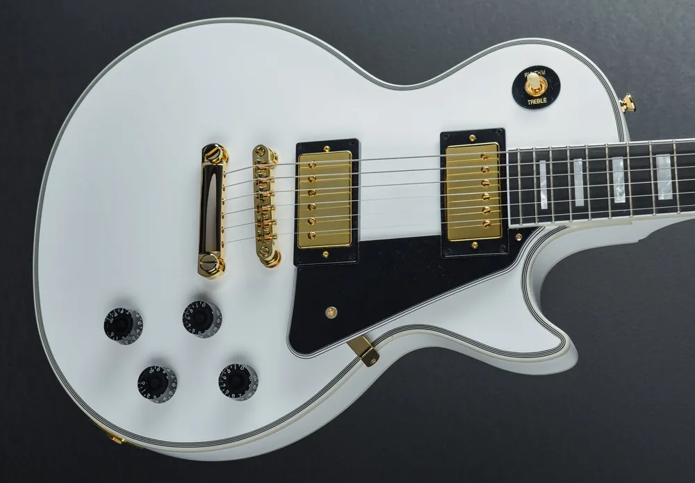 Trusted Brand "Inspired by Gibson Custom" Les Paul Custom - Alpine White– Dave's Guitar Shop