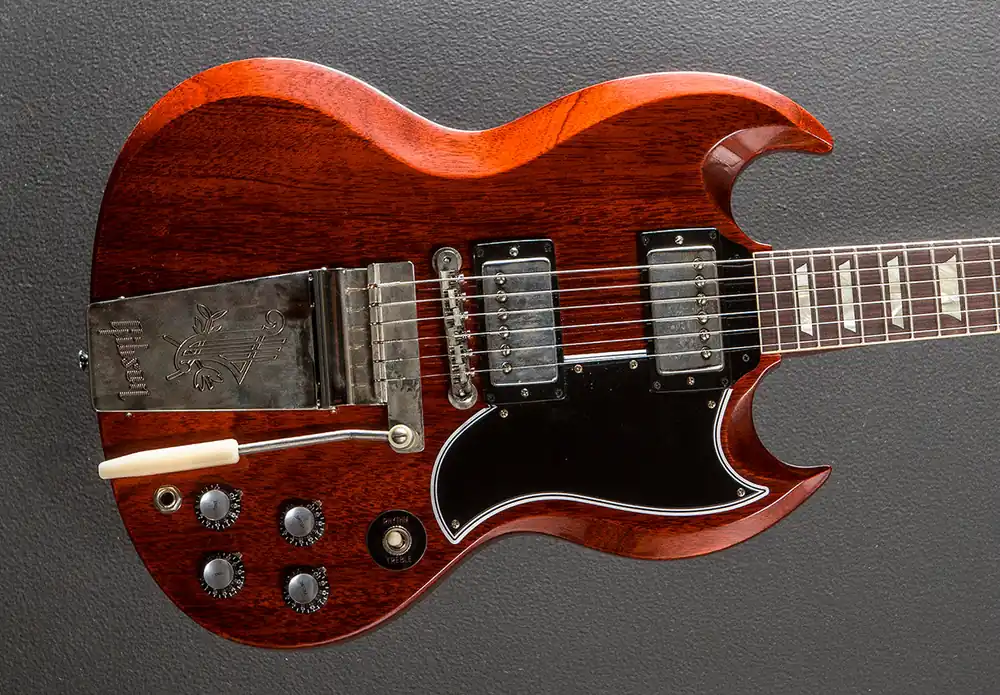 Save Now 1964 SG Standard Reissue w/Maestro Vibrola - VOS Cherry Red– Dave's Guitar Shop