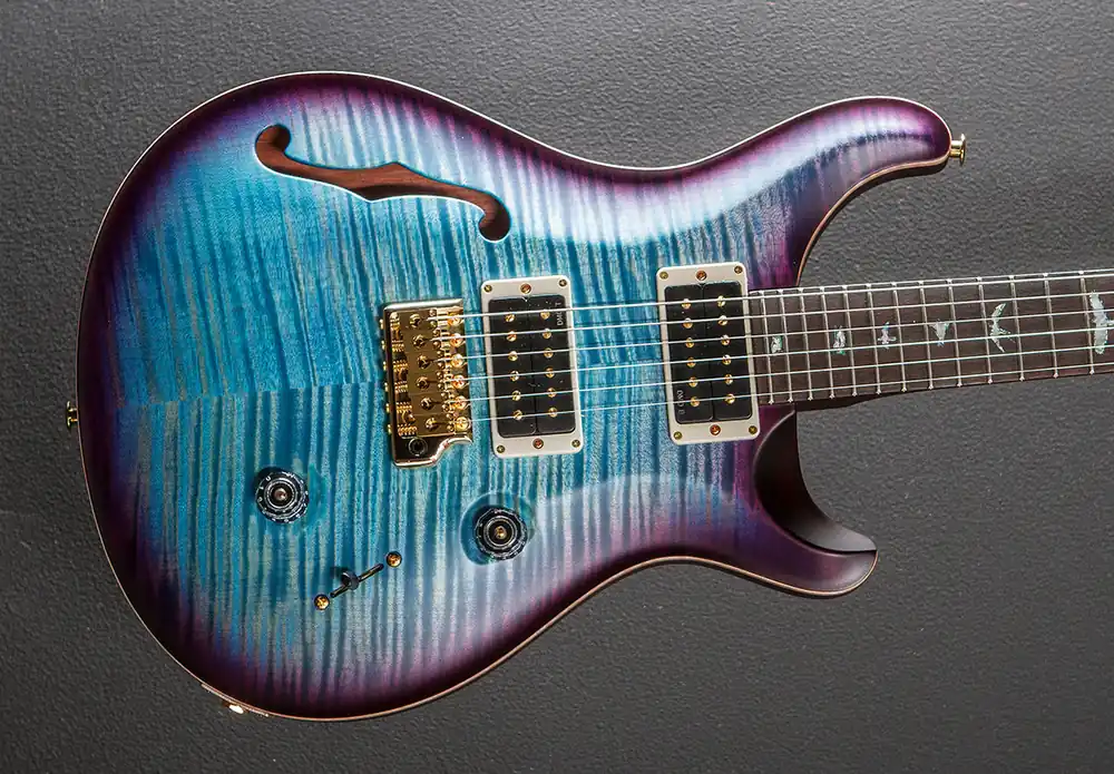 Free Shipping Custom 24 Semi-Hollow Wood Library Limited - Aquableux Purple Burst w/– Dave's Guitar Shop