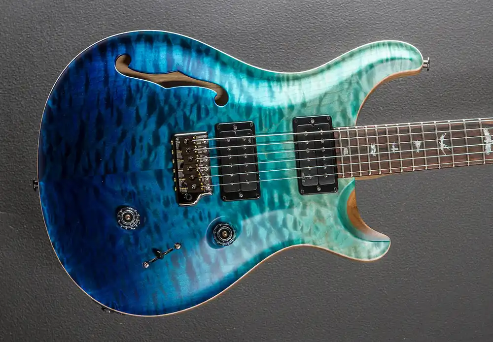 Custom 24 Semi-Hollow Wood Library Limited - Blue Fade w/Korina– Dave's Guitar Shop Express Delivery