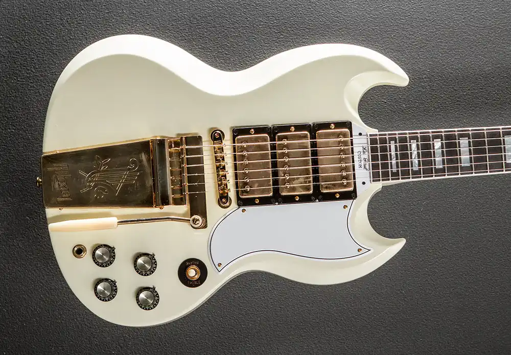 1963 Les Paul SG Custom Reissue w/Maestro Vibrola - Classic White– Dave's Guitar Shop Certified