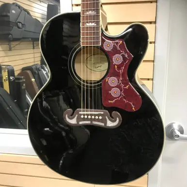 Limited Offer Used Epiphone J-200EC STUDIO Laminate Top Acoustic Guitar Black