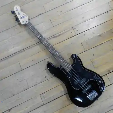 Used Squier JAZZ BASS J Type Bass Guitar Black 4-String Express Delivery
