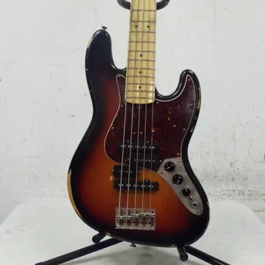 Direct From Factory Used Fender AMERICAN JAZZ BASS V W/EXTRA PICKUP J Type Bass Guitar Sunburst 5-String