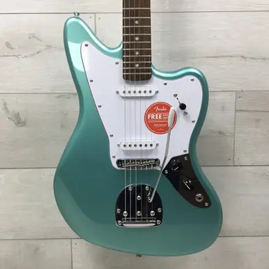 Used Squier AFFINITY JAGUAR MYSTIC SEA FOAM GREEN Offset Double Cutaway Electric Guitar Green 6-String Limited Time