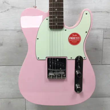 Used Squier CLASSIC VIBE 60S ESQUIRE SHELL PINK T Type Electric Guitar Pink 6-String Super Sale