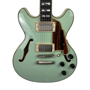 Special Offer Used D'Angelico DELUXE MINI DC Semi-Hollow Electric Guitar Green 6-String