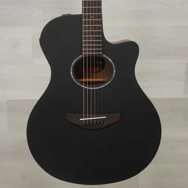 Used Yamaha APX600M Solid Top Acoustic Guitar Smokey Black Top Pick