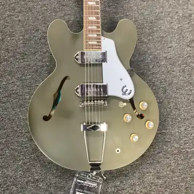 Used Epiphone ES-335 WORN Semi-Hollow Electric Guitar Green 6-String Shop Now
