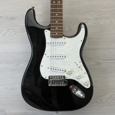 Used Squier BY FENDER STRAT S Type Electric Guitar Black 6-String High Quality