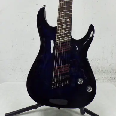 Used Schecter OMEN ELITE 7 MULTISCALE Super S Electric Guitar Blue 7-String Buy Direct
