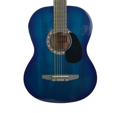 Used Rogue SO-069-RAG-BL Laminate Top Acoustic Guitar Blue Brand New