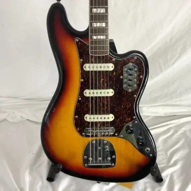 Used Squier BASS VI Offset Double Cutaway Electric Guitar Sunburst Baritone Mega Sale