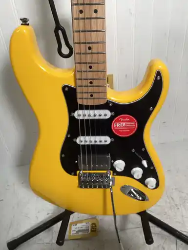 Worldwide Shipping Used Squier AFFINITY STRAT HSS GFY S Type Electric Guitar Yellow 6-String