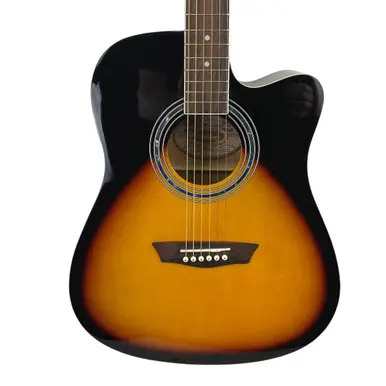 Used Washburn WA90CEVSB Laminate Top Acoustic Guitar Sunburst Handmade
