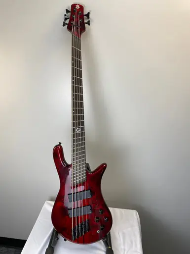Original Used Spector NS DIMENSION 5 Modern Metal Bass Guitar Red 5-String