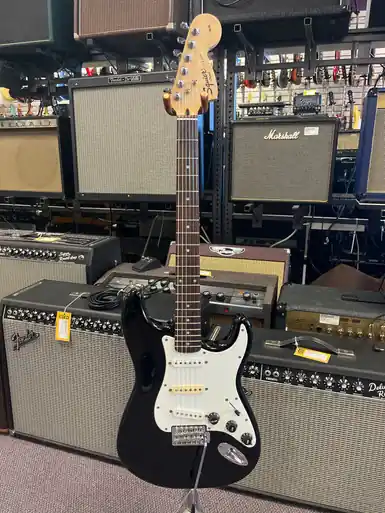 Used Squier AFFINITY STRAT S Type Electric Guitar Black 6-String Brand New