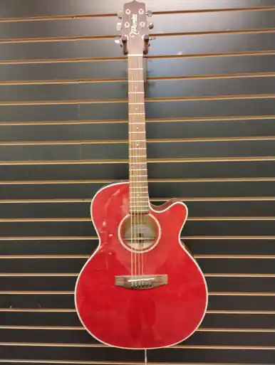 Free Shipping Used Takamine EG440C Acoustic Guitar Red