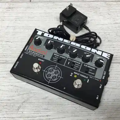 Used Radial TONEBONE BASSBONE W/ PSU Bass Pre-Amp Pedal Fresh Stock