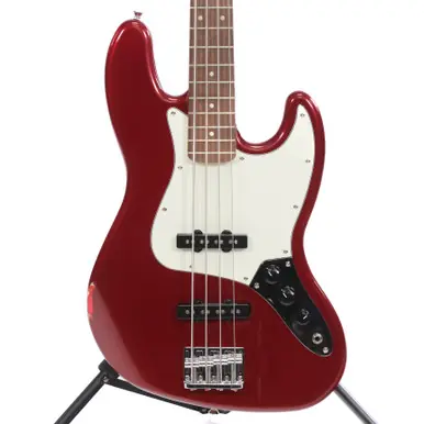 Next Day Delivery Used Squier CONTEMPORARY JAZZ BASS J Type Bass Guitar Red 4-String