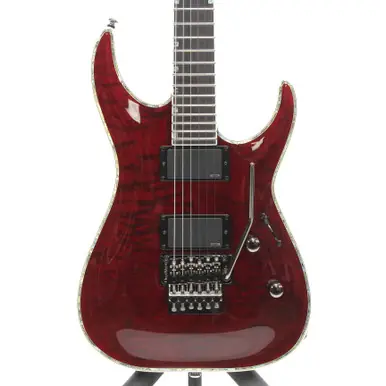 Used LTD MH-1000 QM FR STBC Super S Electric Guitar Red 6-String Same Day Shipping