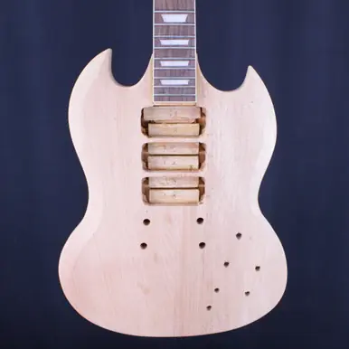 Big Sale Used UNFINISHED KIT GUITAR DOUBLE CUT SG Type Electric Guitar Wood 6-String