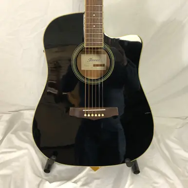 Used Ibanez PF15ECE-BK Laminate Top Acoustic Guitar Black Markdown