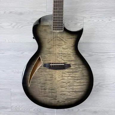 Used LTD TL-6QM THINLINE ACOUSTIC-ELECTRIC Laminate Top Acoustic Guitar Silver Burst Buy Today